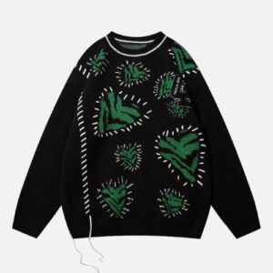 Love-Themed Tassel Sweater